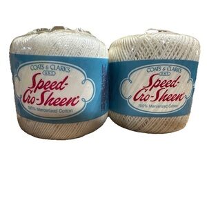 Vintage Speed-Cro-Sheen White Cotton Yarn